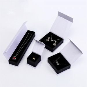 Custom logo luxury red and black paper box magnetic gift jewelry packaging box for ring earring bangle necklace