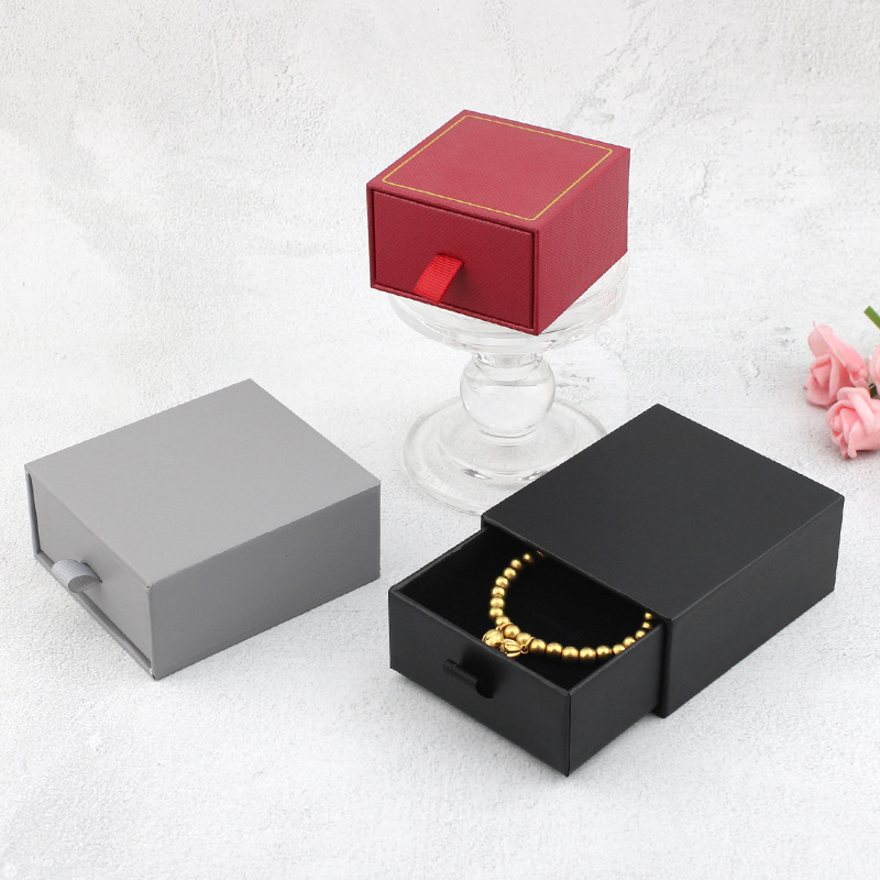 Costom logo wholesale colorful paper jewelry box drawer