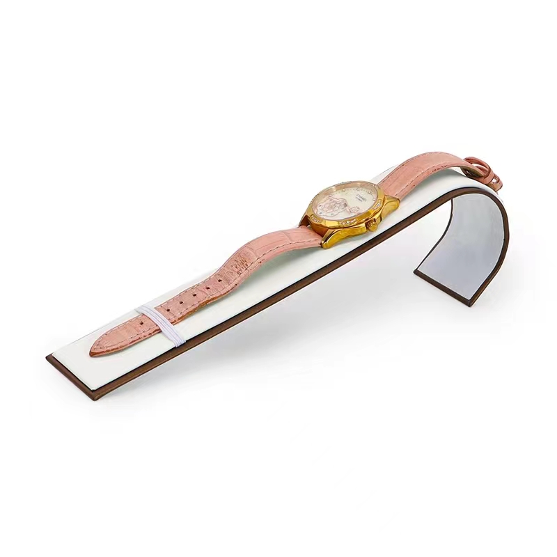 Popular Pu leather wrap metal display stand for watch