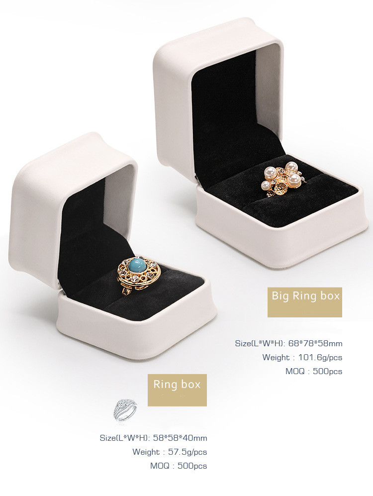 white leather ring box