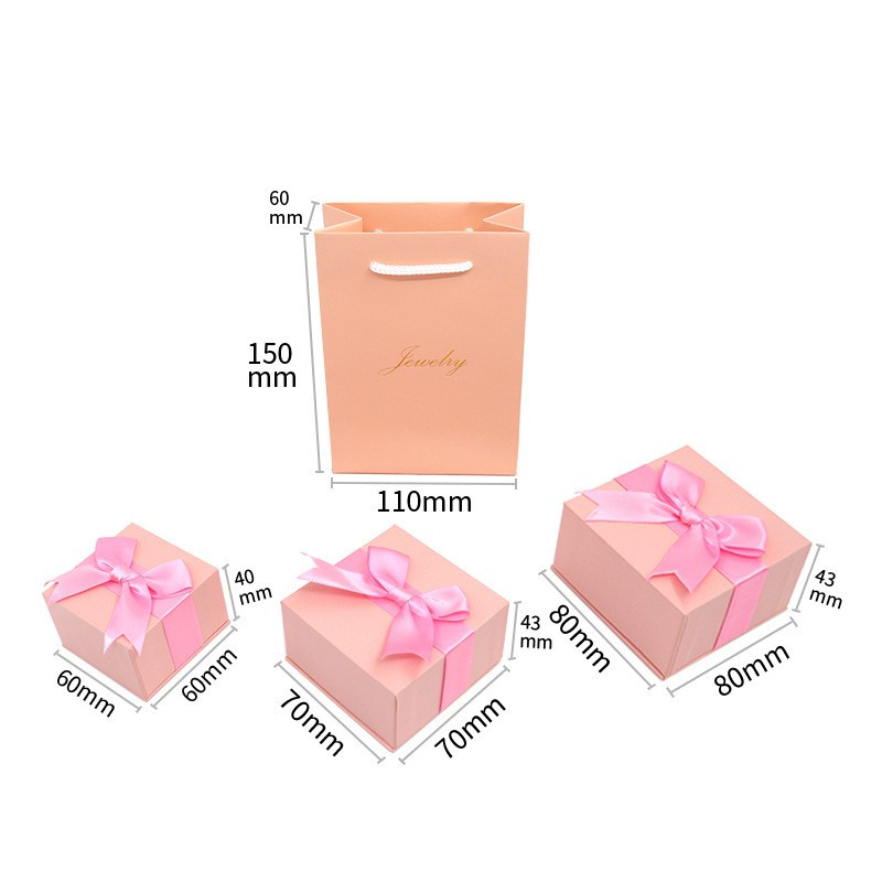 Manufacturer Simple Style Custimized Logo Paperboard Bow Tie Jewelry Packaging Gift Box With Handle Bag (16)